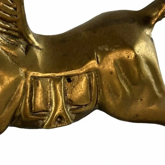 Vintage Solid Brass Rocking Horse Figurine 7.25" x 5.5" - Picture 4 of 11